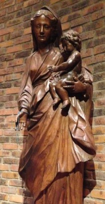 The statue of the Virgin Mary and Baby Jesus at St. George's